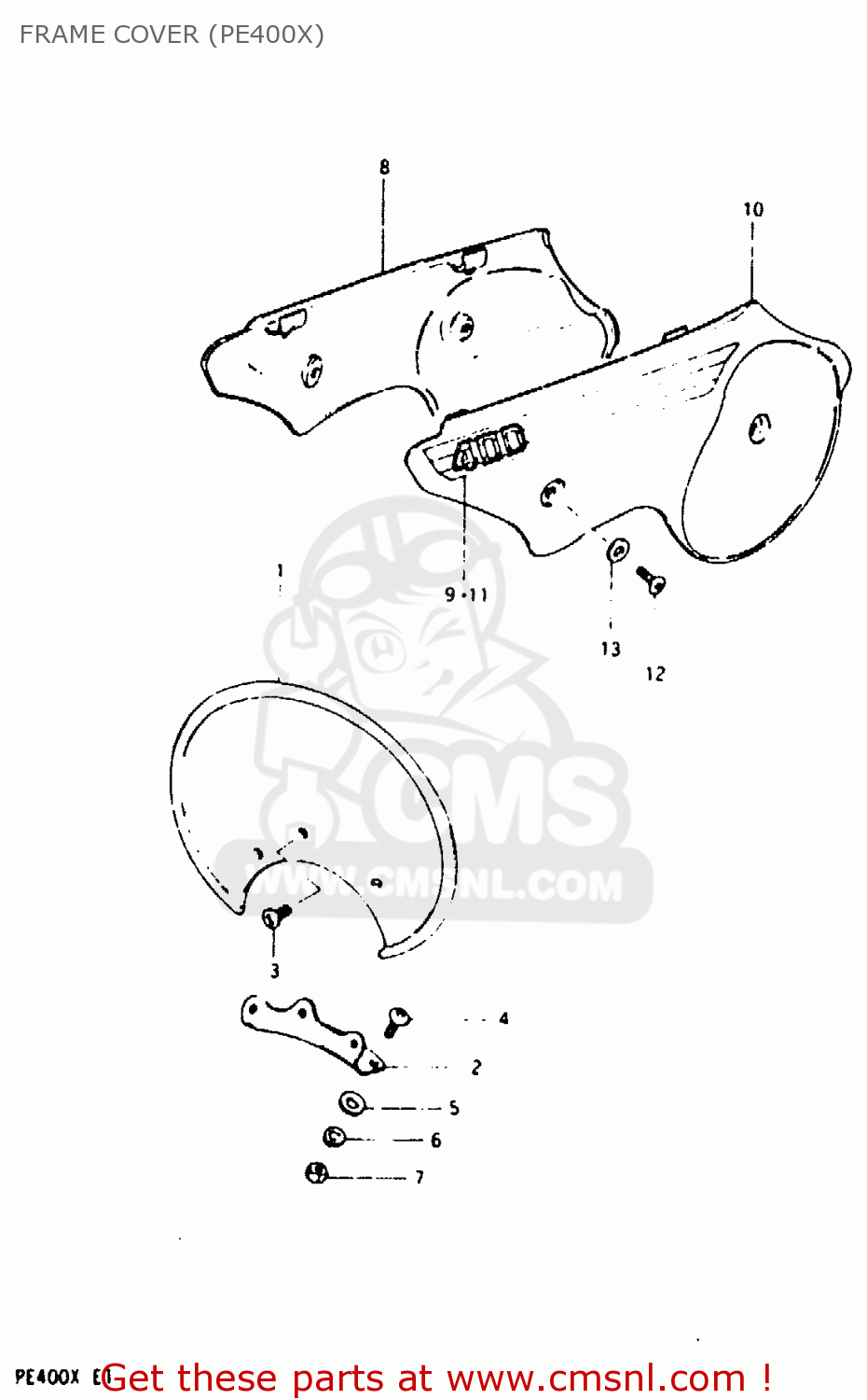 FRAME COVER (PE400X) PE400 1981 (X) (E01 E02 E06 E15 E24)