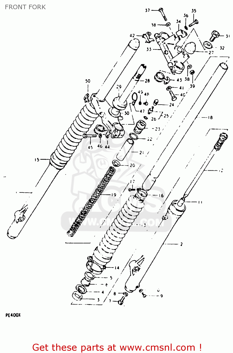 FRONT FORK PE400 1981 (X) (E01 E02 E06 E15 E24)