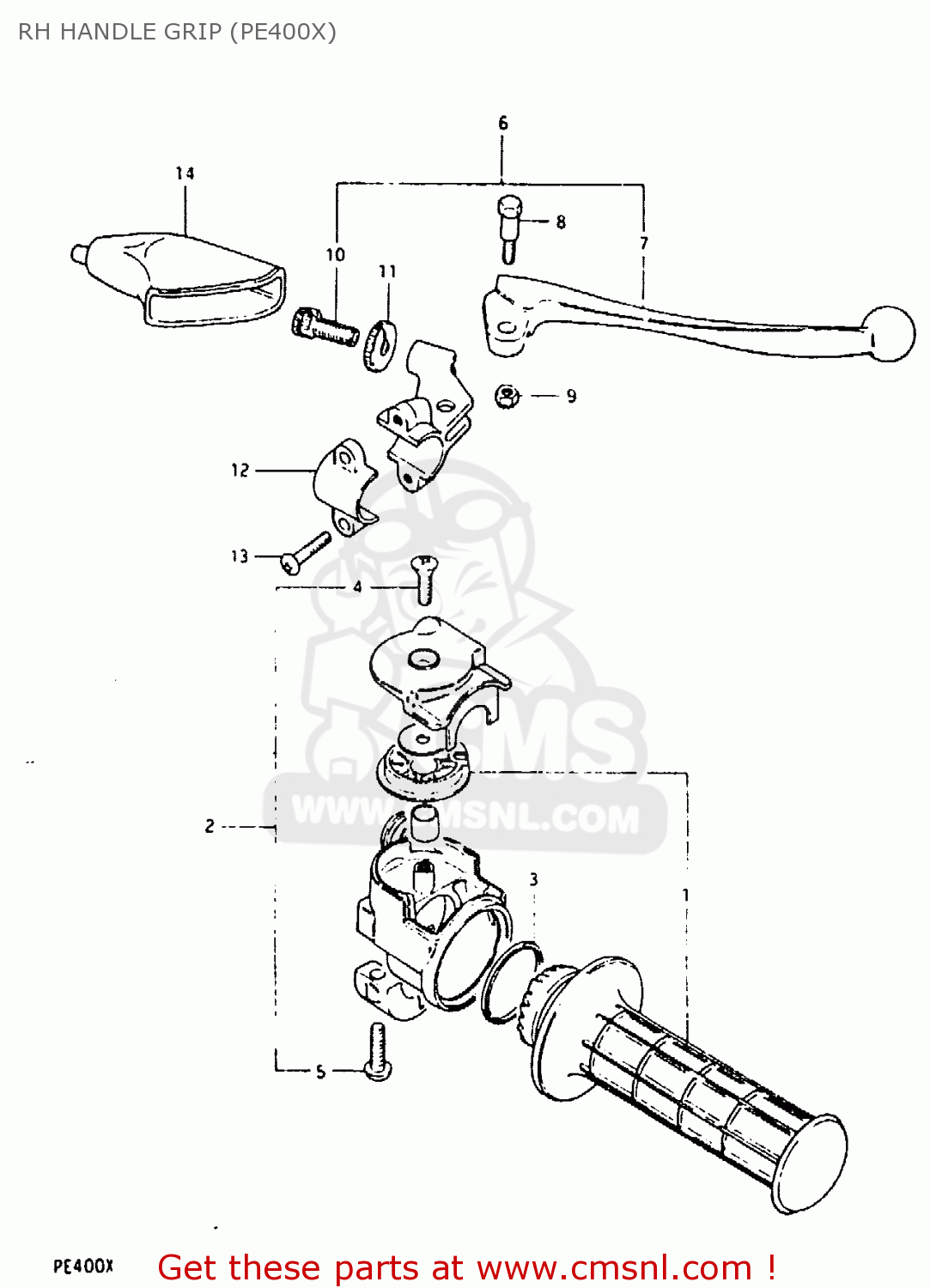 RH HANDLE GRIP (PE400X) PE400 1981 (X) (E01 E02 E06 E15 E24)