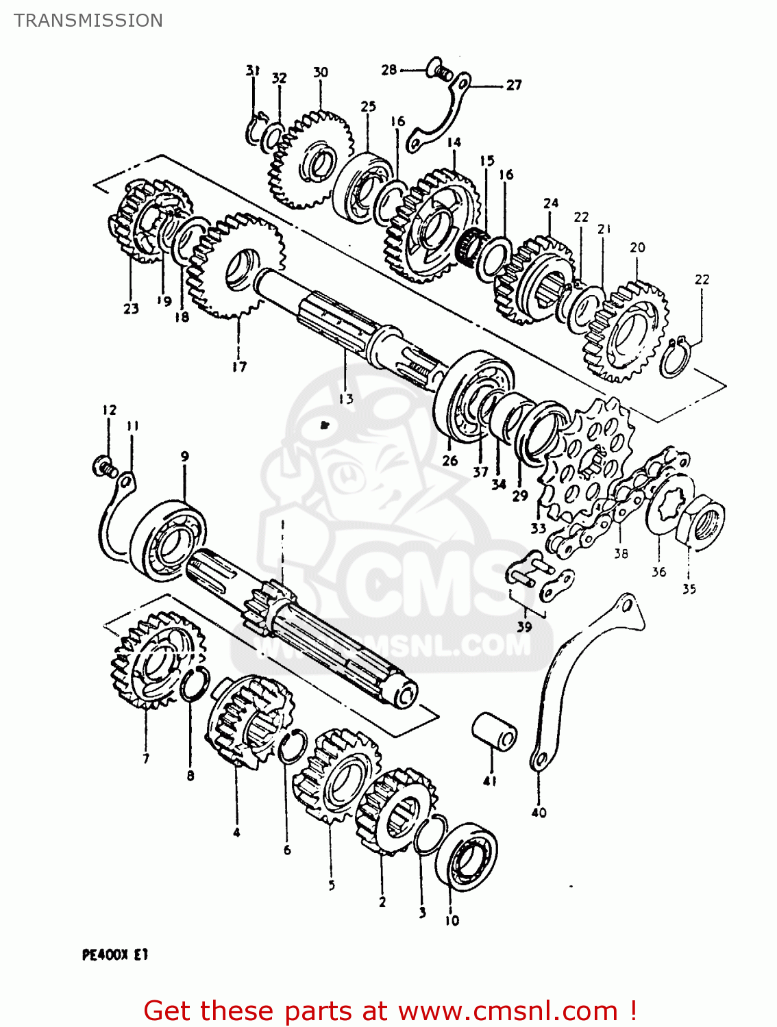 TRANSMISSION PE400 1981 (X) (E01 E02 E06 E15 E24)