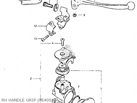 RH HANDLE GRIP (PE400X) - PE400 1981 (X) (E01 E02 E06 E15 E24)