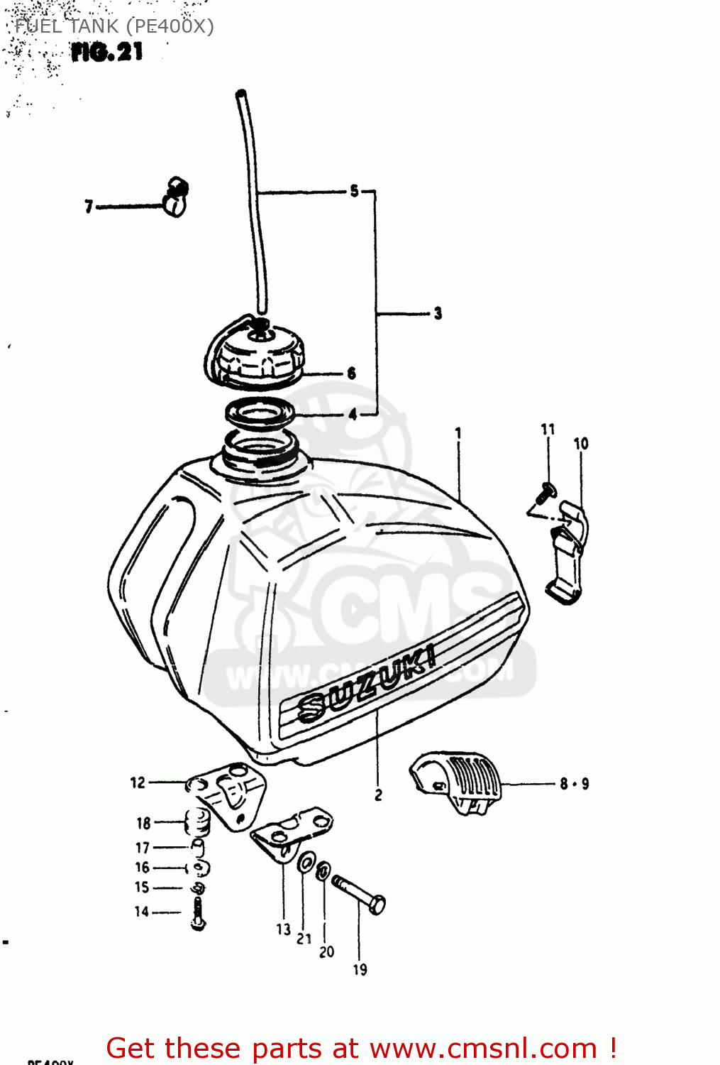 FUEL TANK (PE400X) PE400 1981 (X) USA (E03)