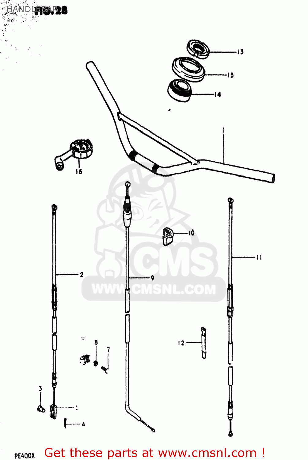 HANDLEBAR PE400 1981 (X) USA (E03)
