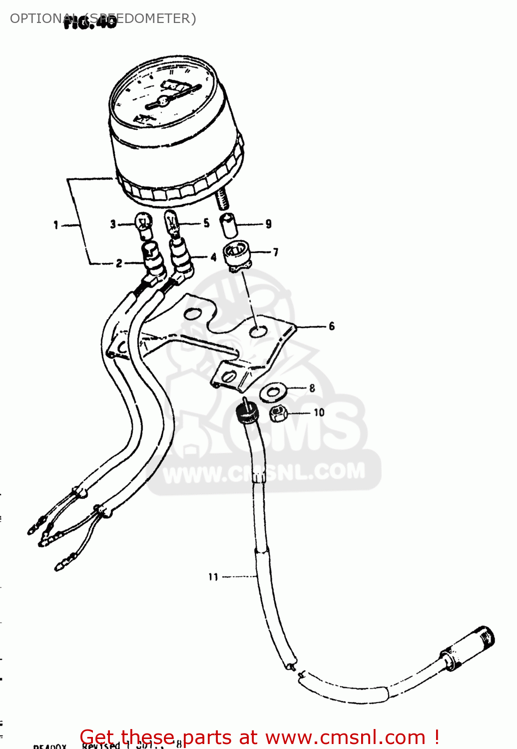 OPTIONAL (SPEEDOMETER) PE400 1981 (X) USA (E03)