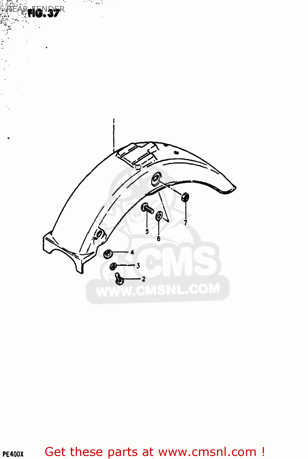 REAR FENDER PE400 1981 (X) USA (E03)