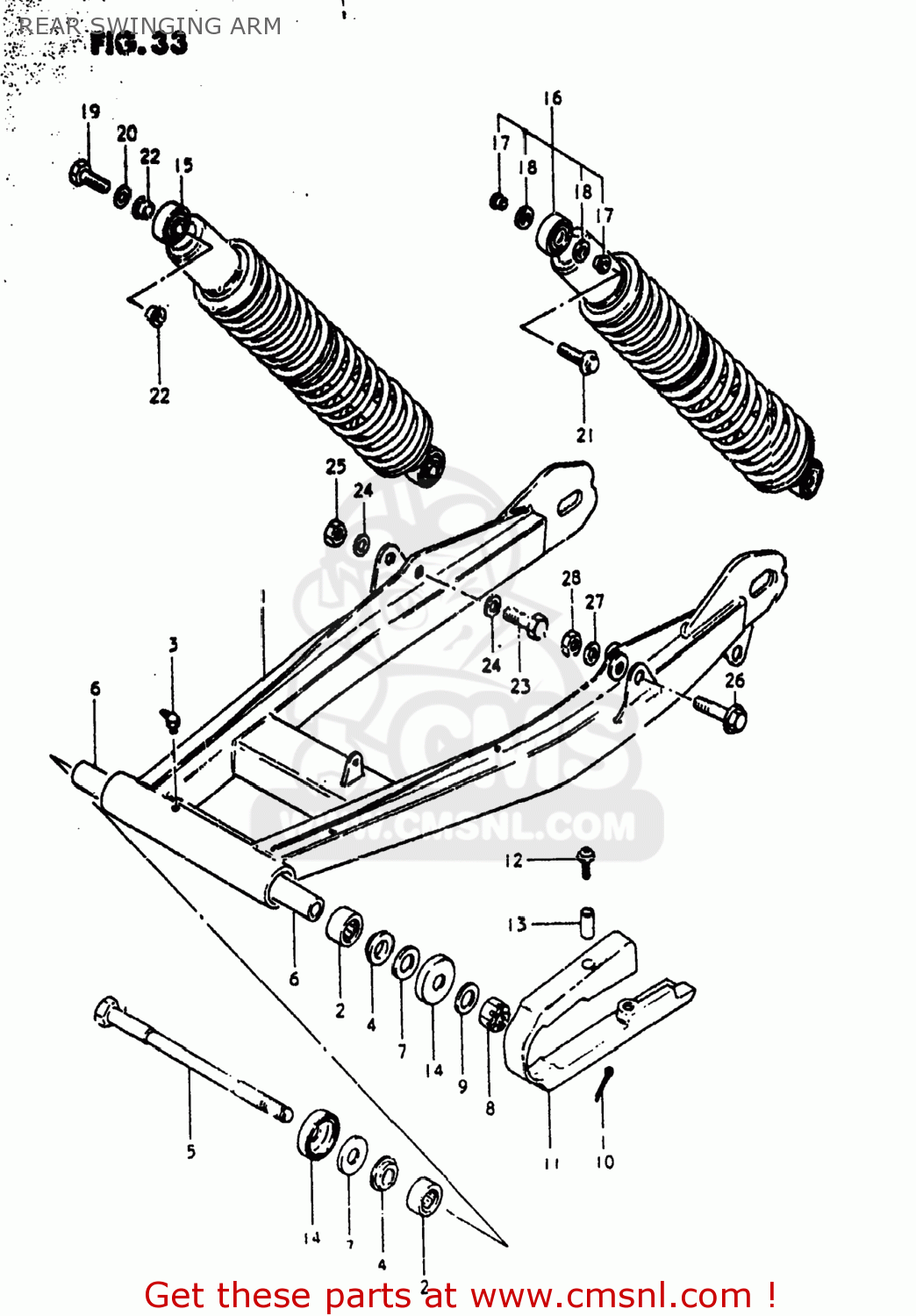 REAR SWINGING ARM PE400 1981 (X) USA (E03)
