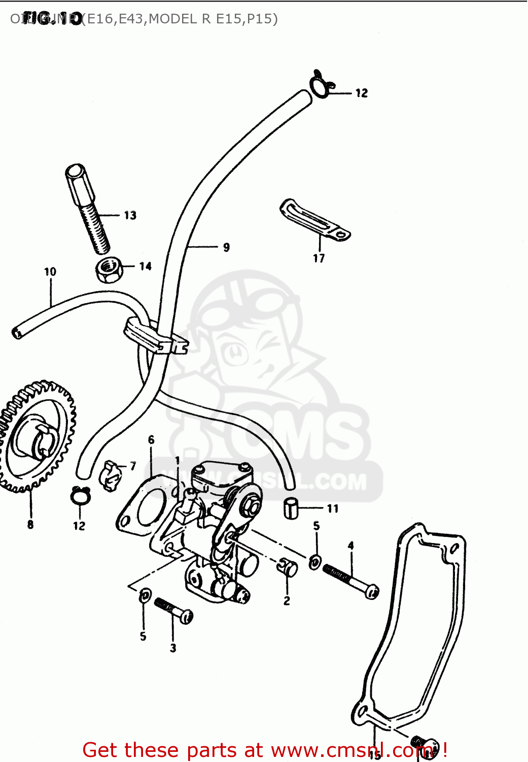 OIL PUMP (E16,E43,MODEL R E15,P15) PV50 1981 (X) (E01)