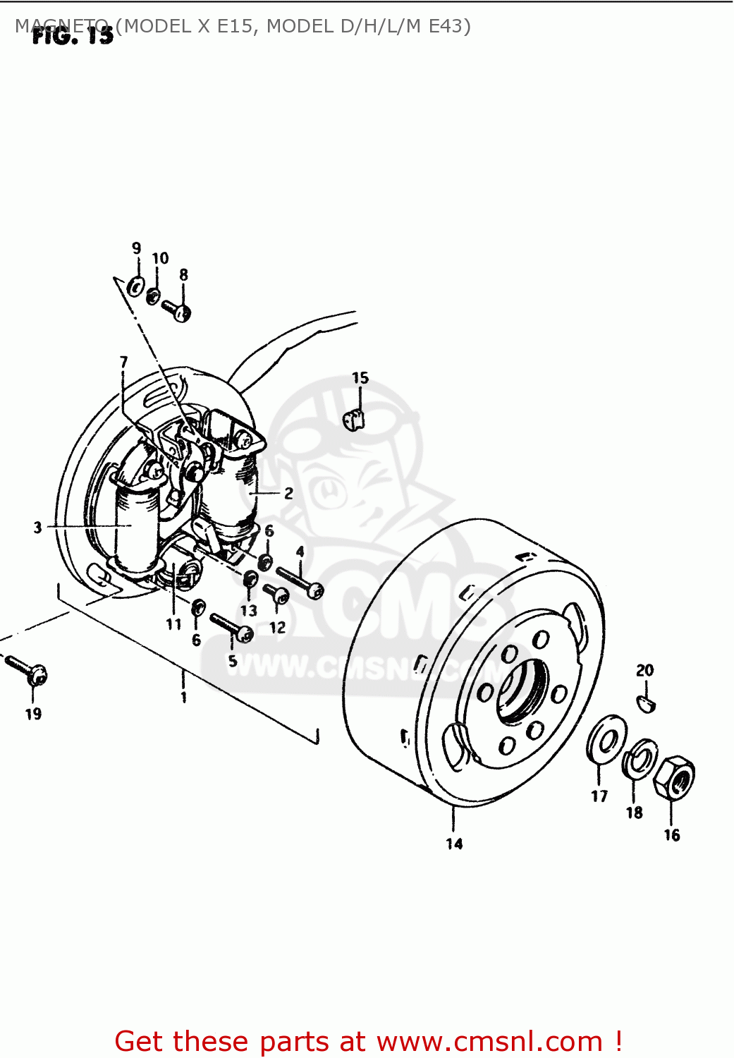 MAGNETO (MODEL X E15, MODEL D/H/L/M E43) PV50 1981 (X) (E01)