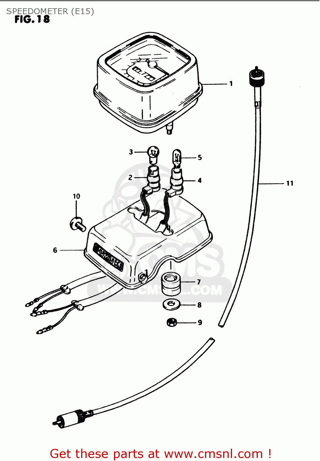 SPEEDOMETER (E15) PV50 1981 (X) (E01)