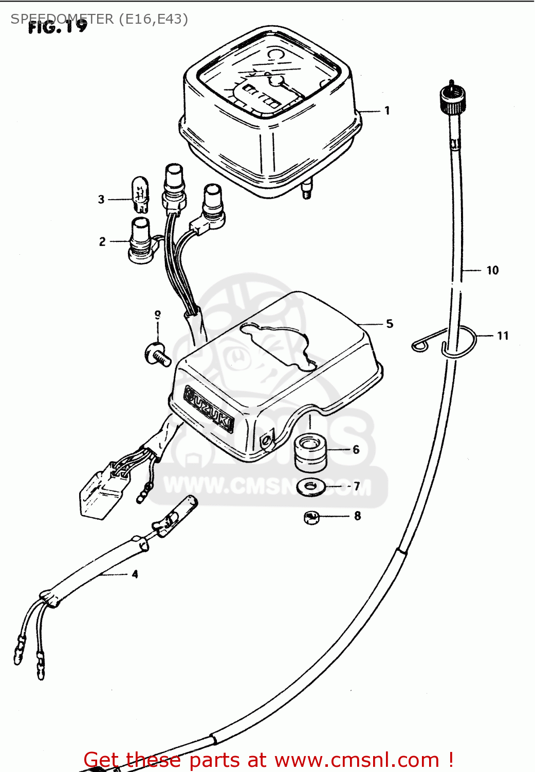 SPEEDOMETER (E16,E43) PV50 1981 (X) (E01)