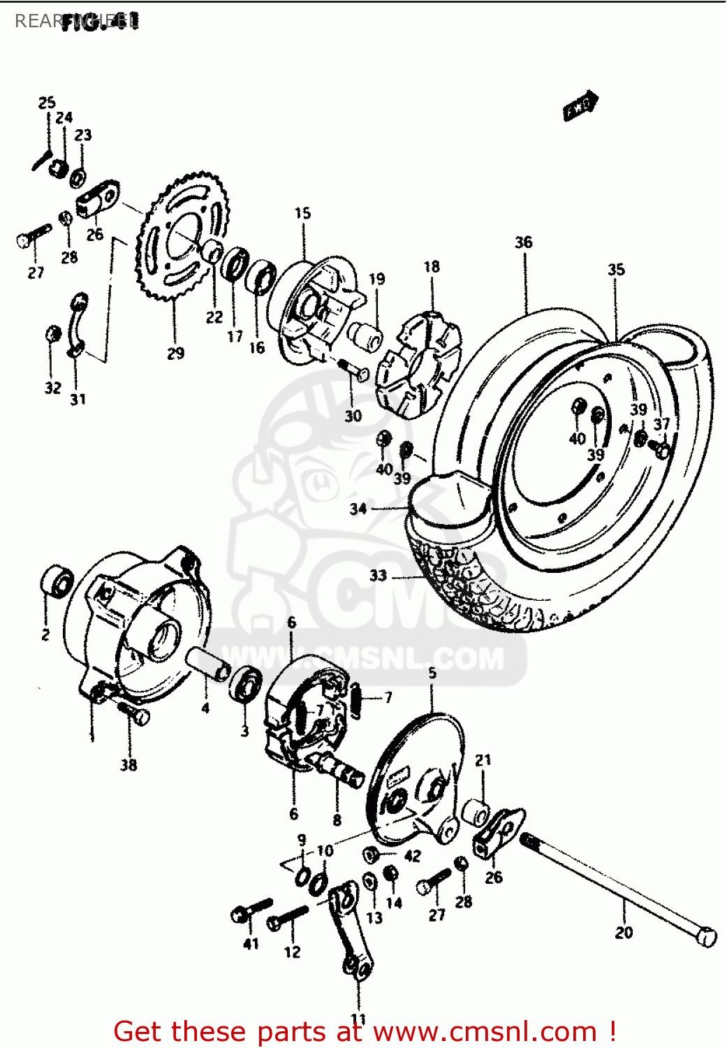 REAR WHEEL PV50 1981 (X) (E01)