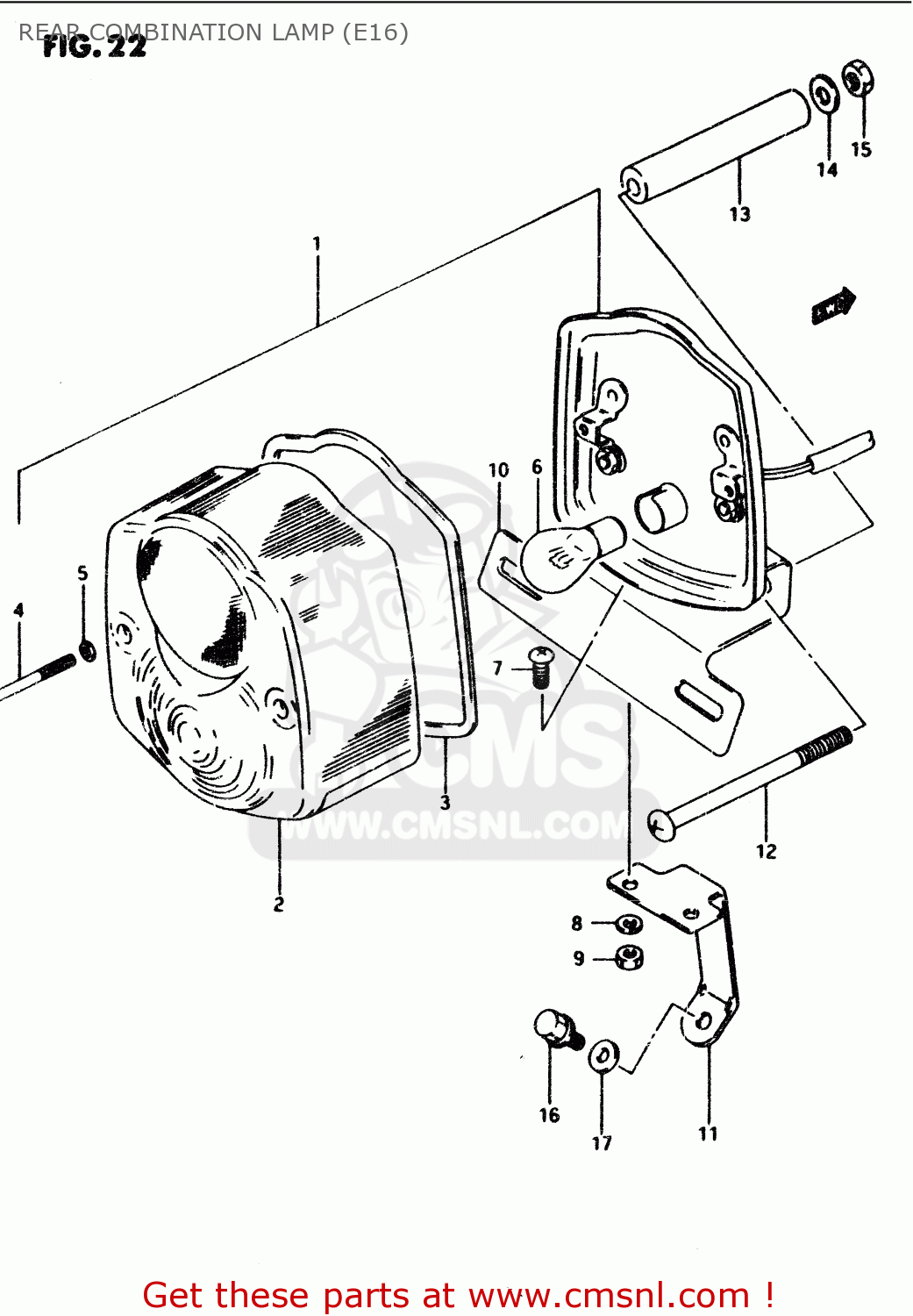 REAR COMBINATION LAMP (E16) PV50 1983 (D) (E01)