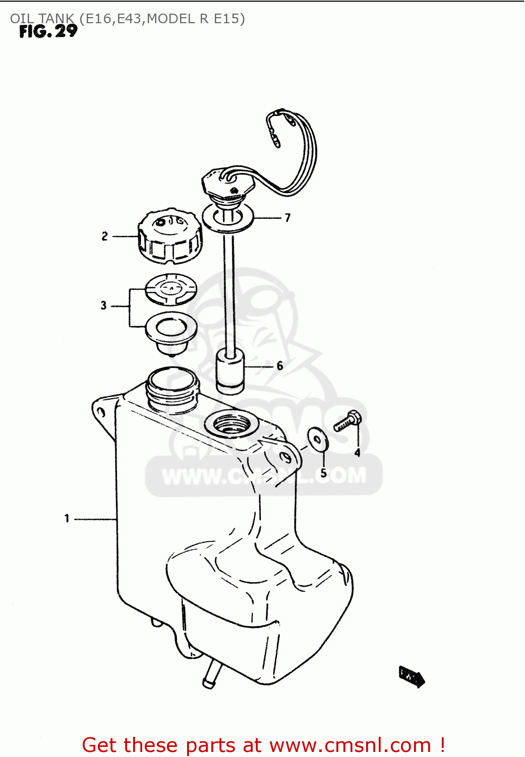 OIL TANK (E16,E43,MODEL R E15) PV50 1983 (D) (E01)