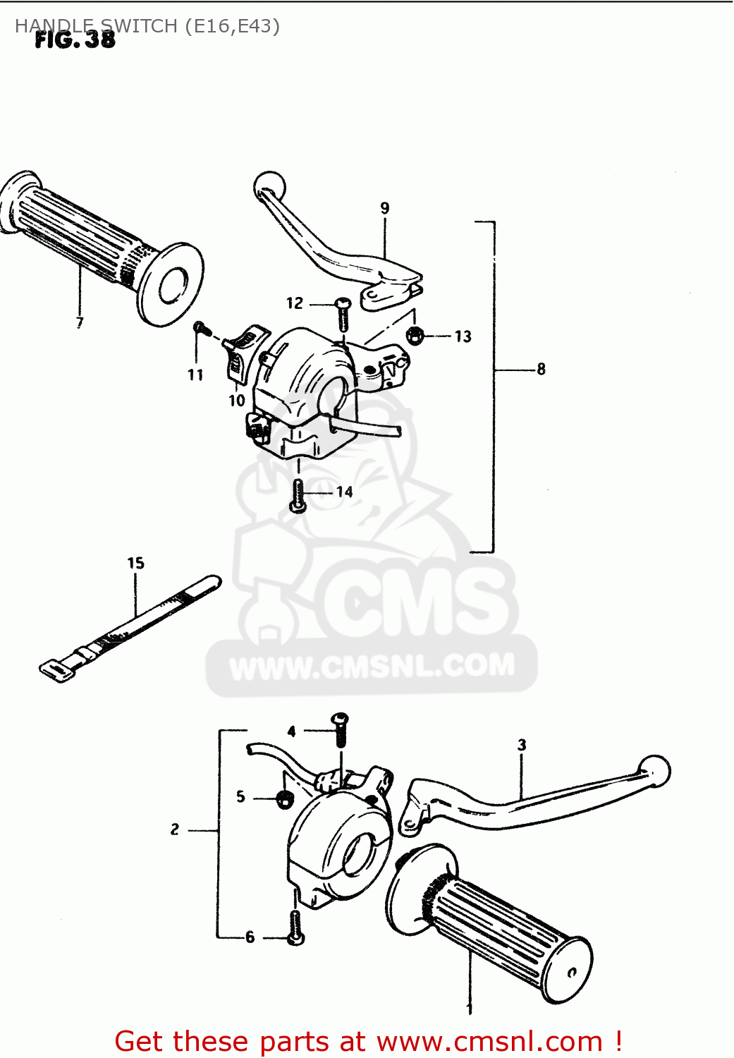 HANDLE SWITCH (E16,E43) PV50 1983 (D) (E01)