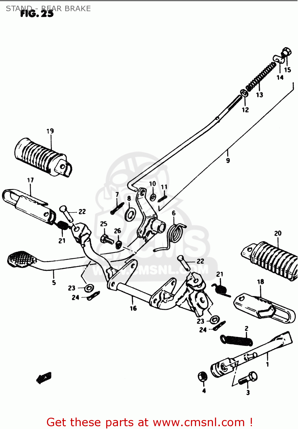 STAND - REAR BRAKE PV50 1987 (H) (E01)