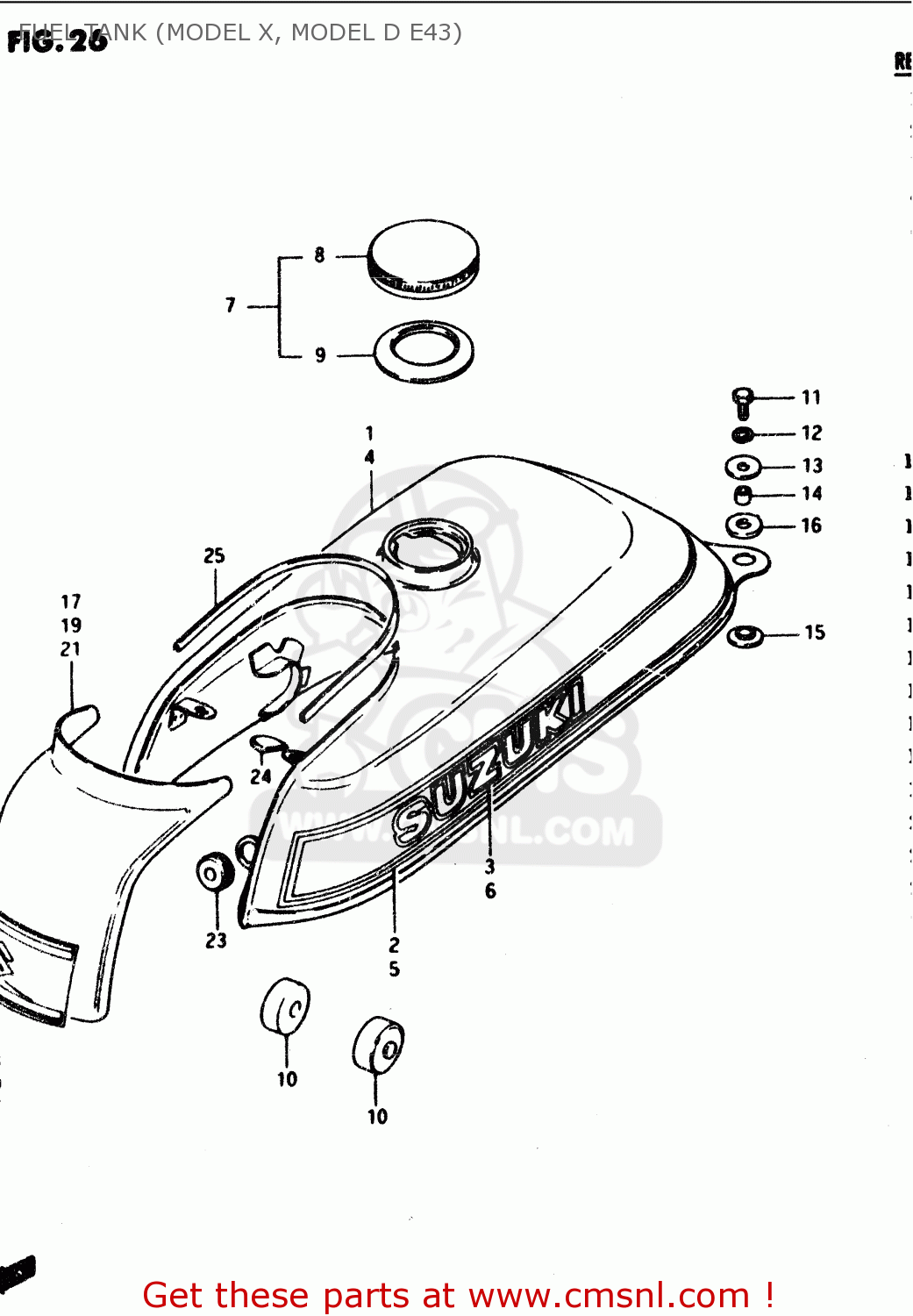 FUEL TANK (MODEL X, MODEL D E43) PV50 1987 (H) (E01)