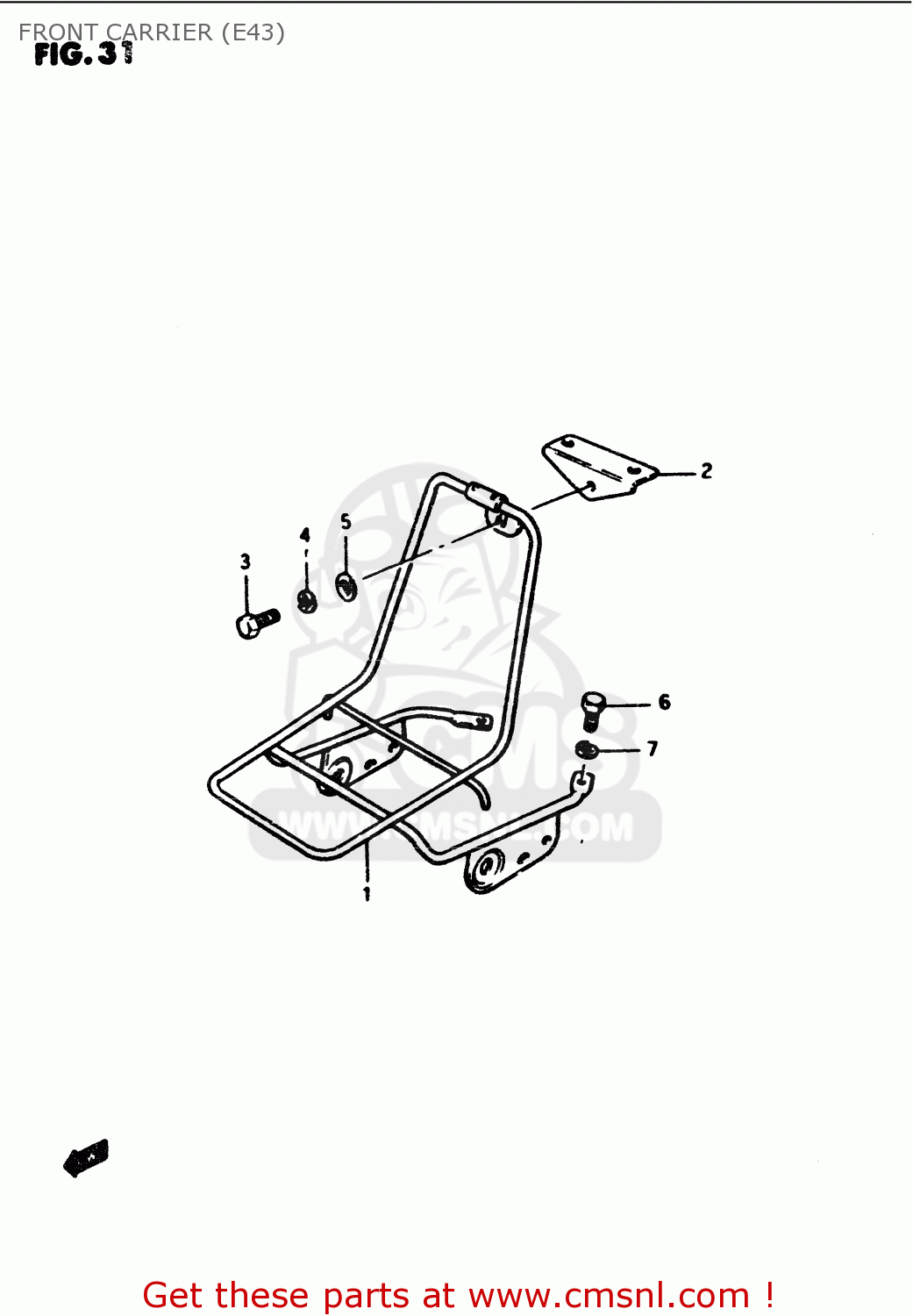 FRONT CARRIER (E43) PV50 1987 (H) (E01)