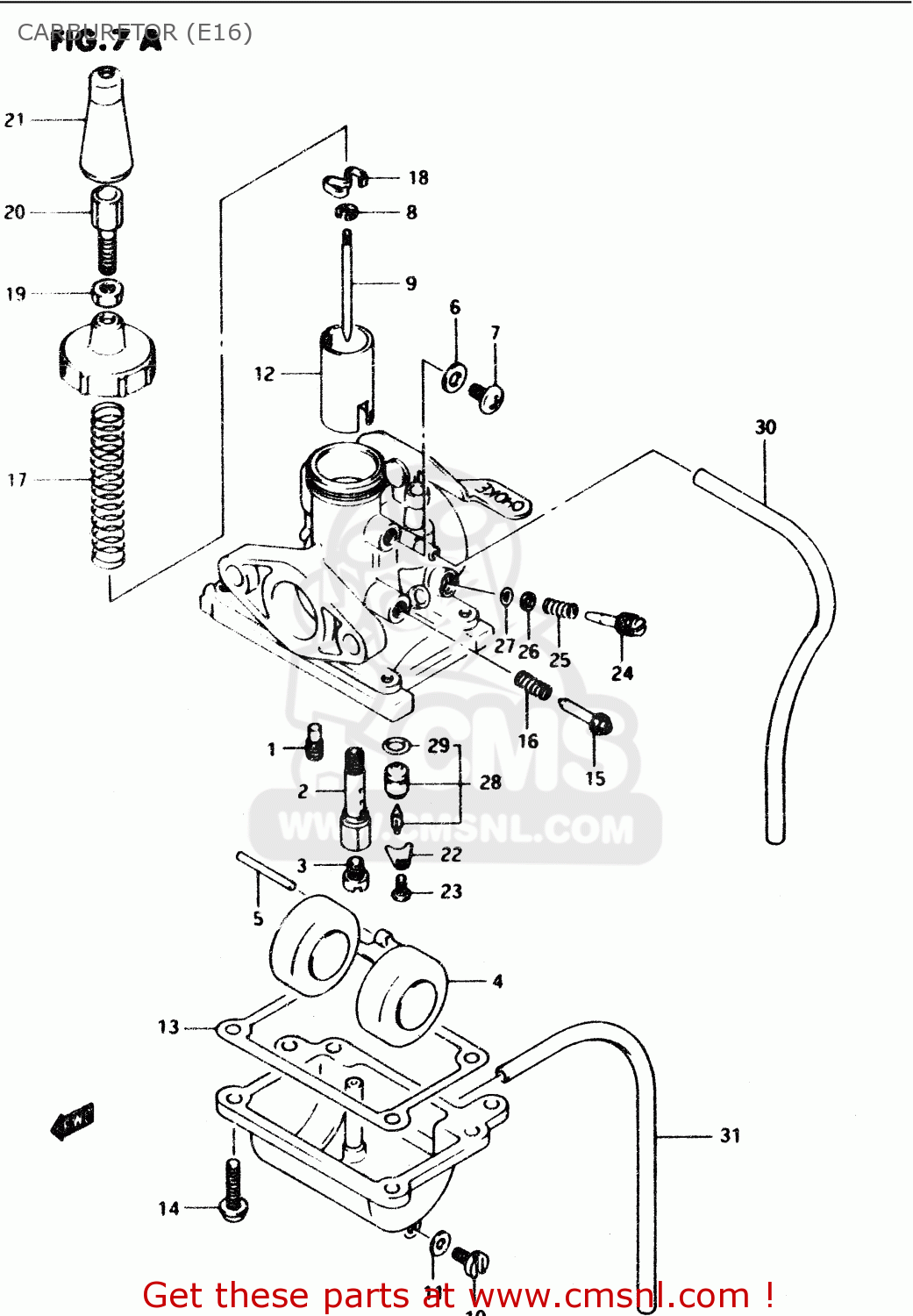 CARBURETOR (E16) PV50 1987 (H) (E01)