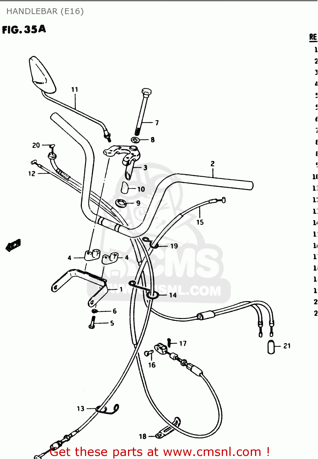 HANDLEBAR (E16) PV50 1991 (M) (E01)