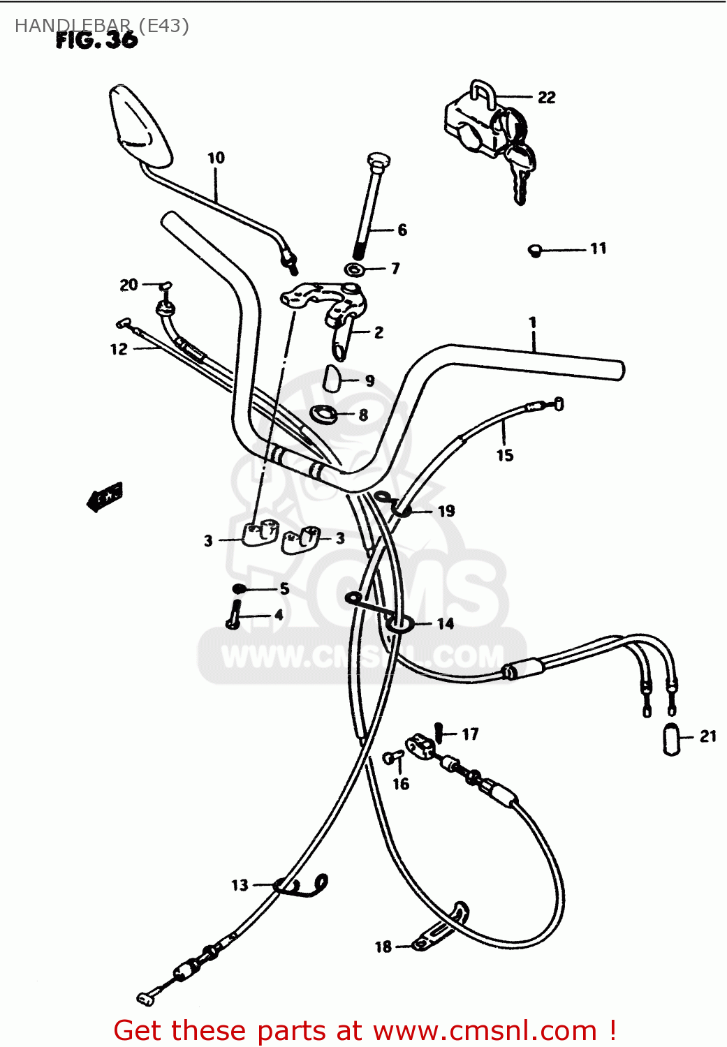 HANDLEBAR (E43) PV50 1991 (M) (E01)