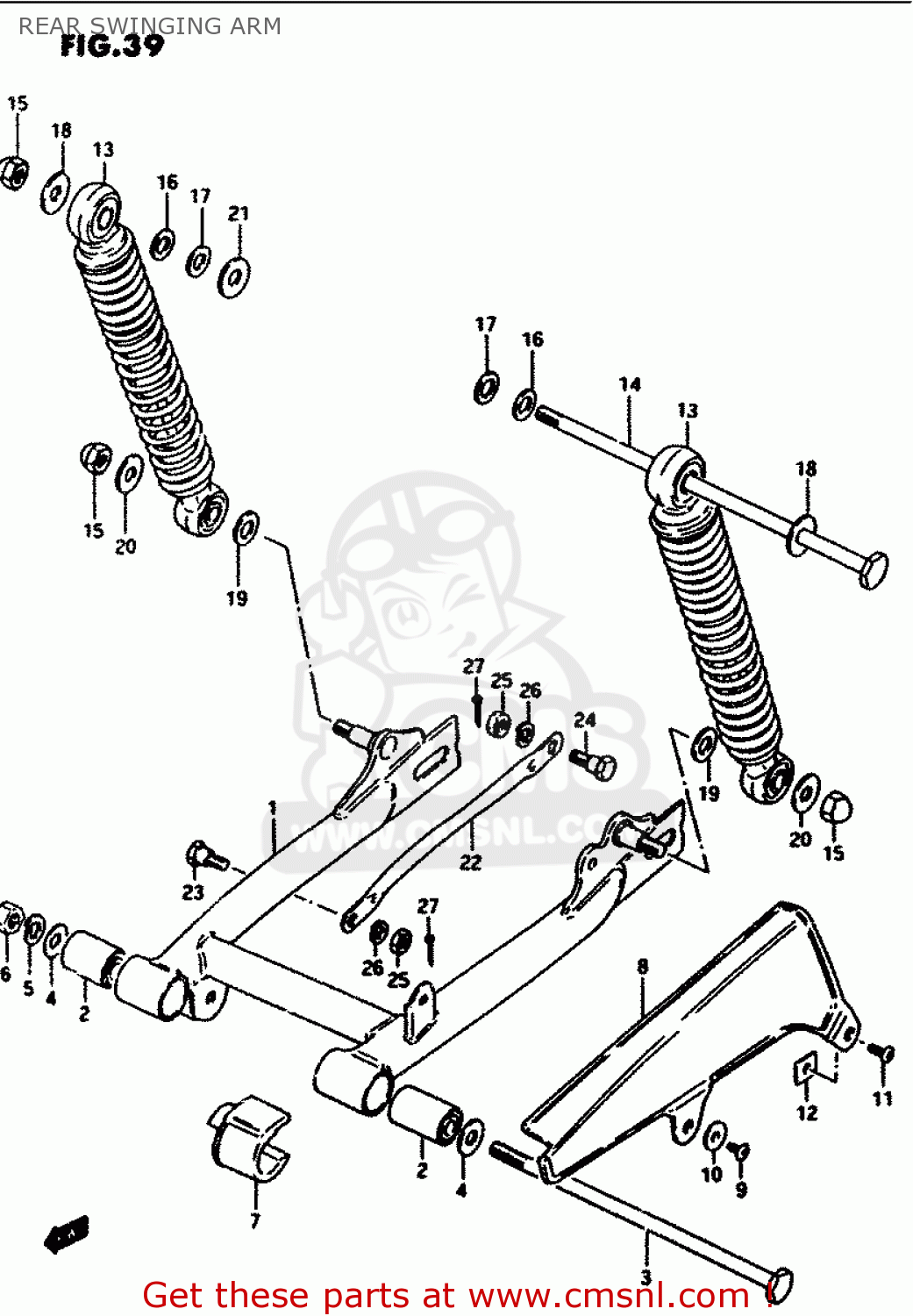 REAR SWINGING ARM PV50 1991 (M) (E01)