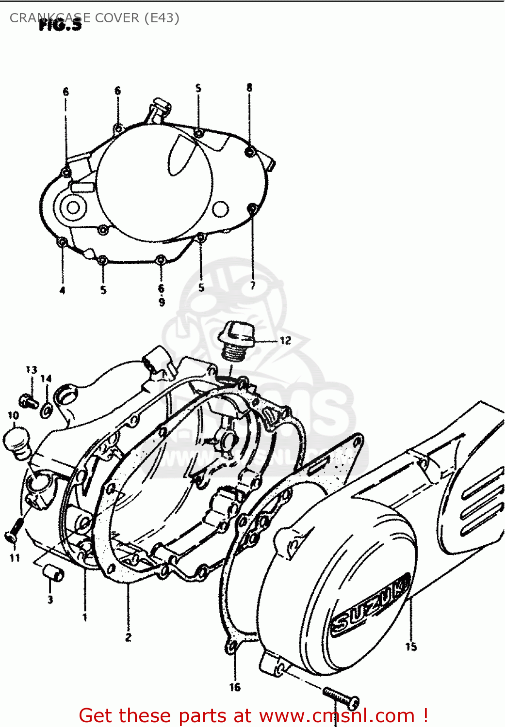 CRANKCASE COVER (E43) PV50 1991 (M) (E01)