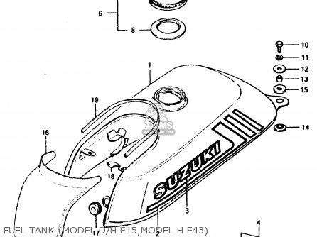 FUEL TANK (MODEL D/H E15,MODEL H E43) - PV50 1991 (M) (E01)