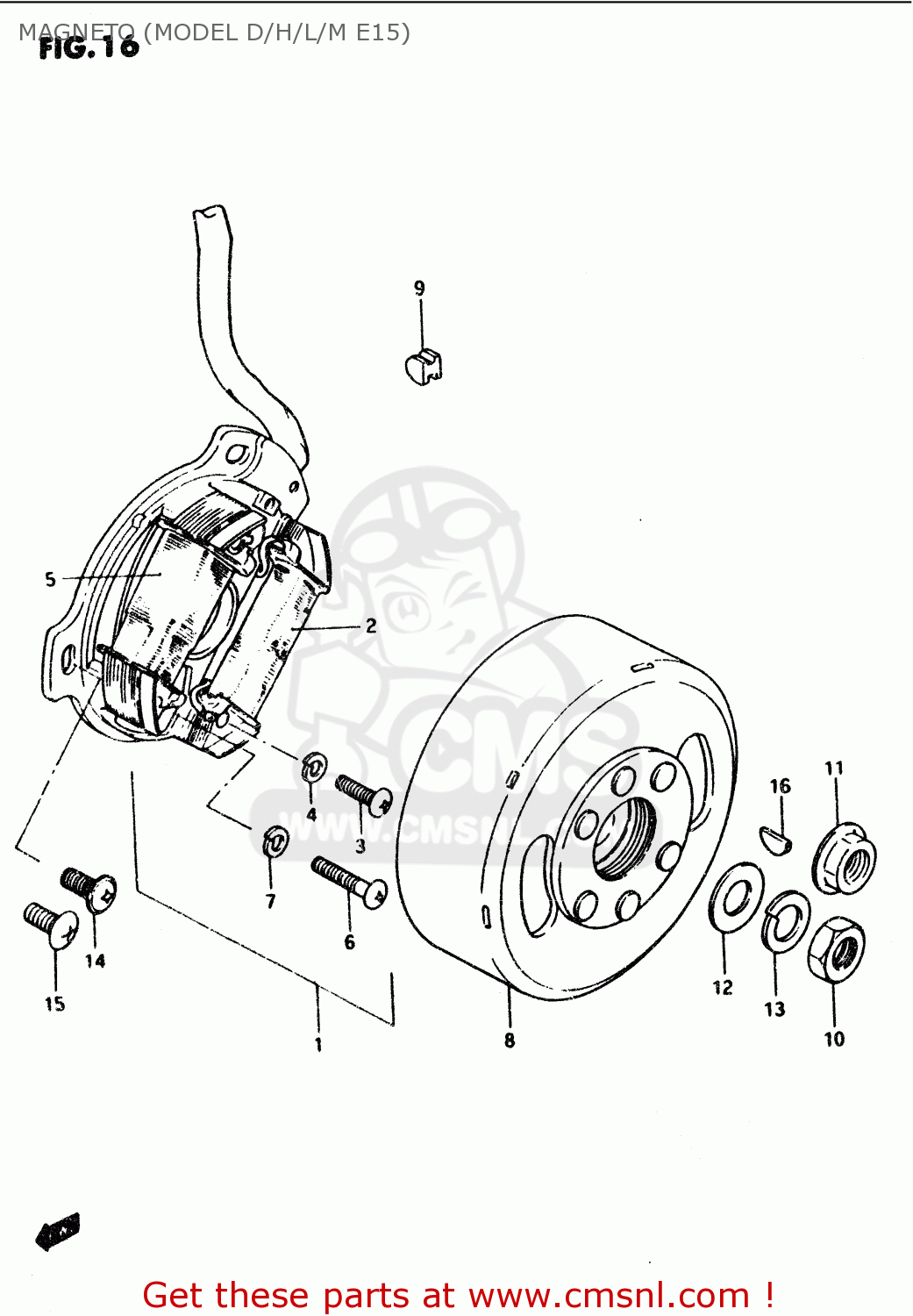 MAGNETO (MODEL D/H/L/M E15) PV50 1994 (R) (E01)