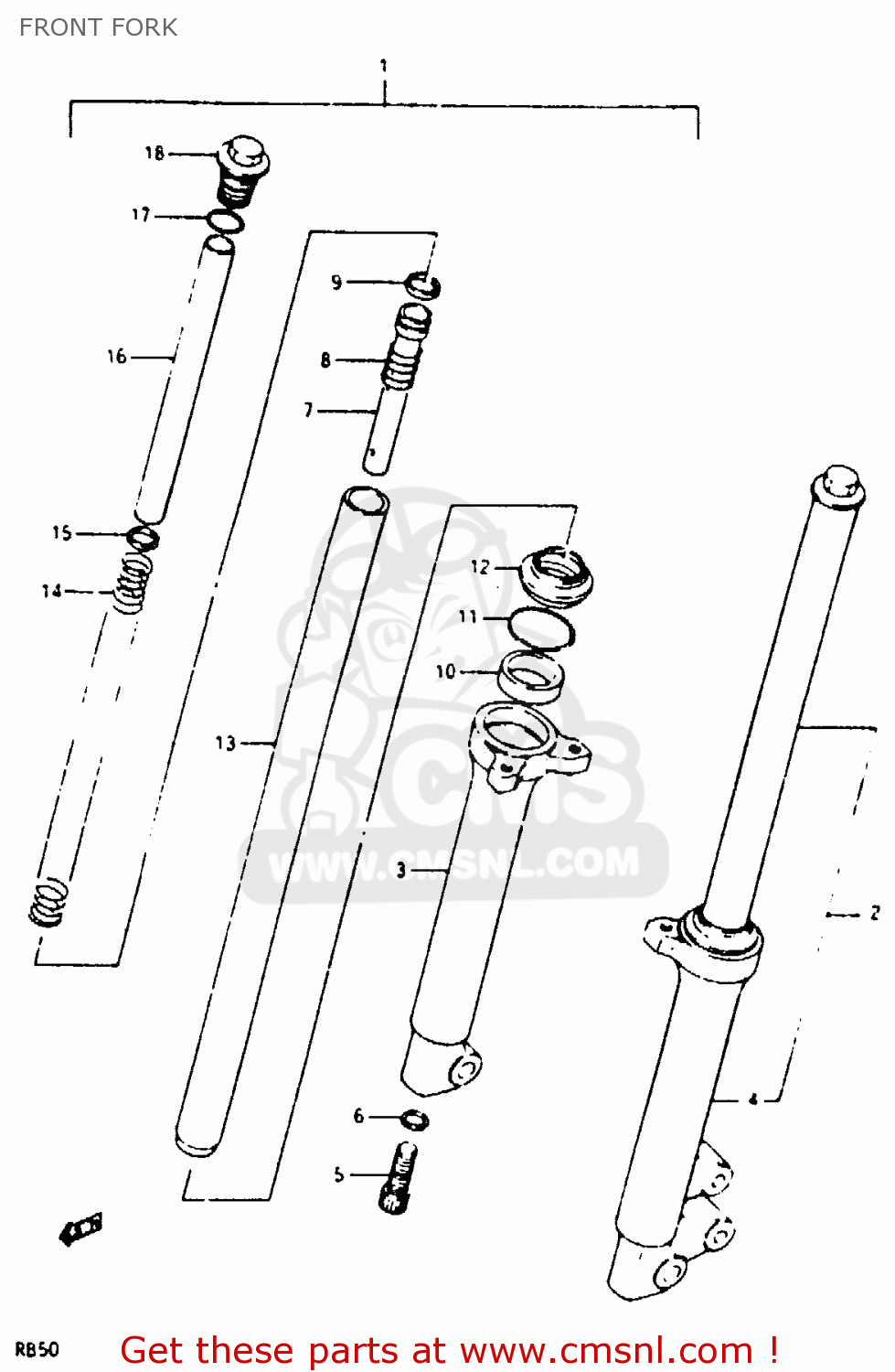  FRONT FORK RB50 1987 (H) (E01)
