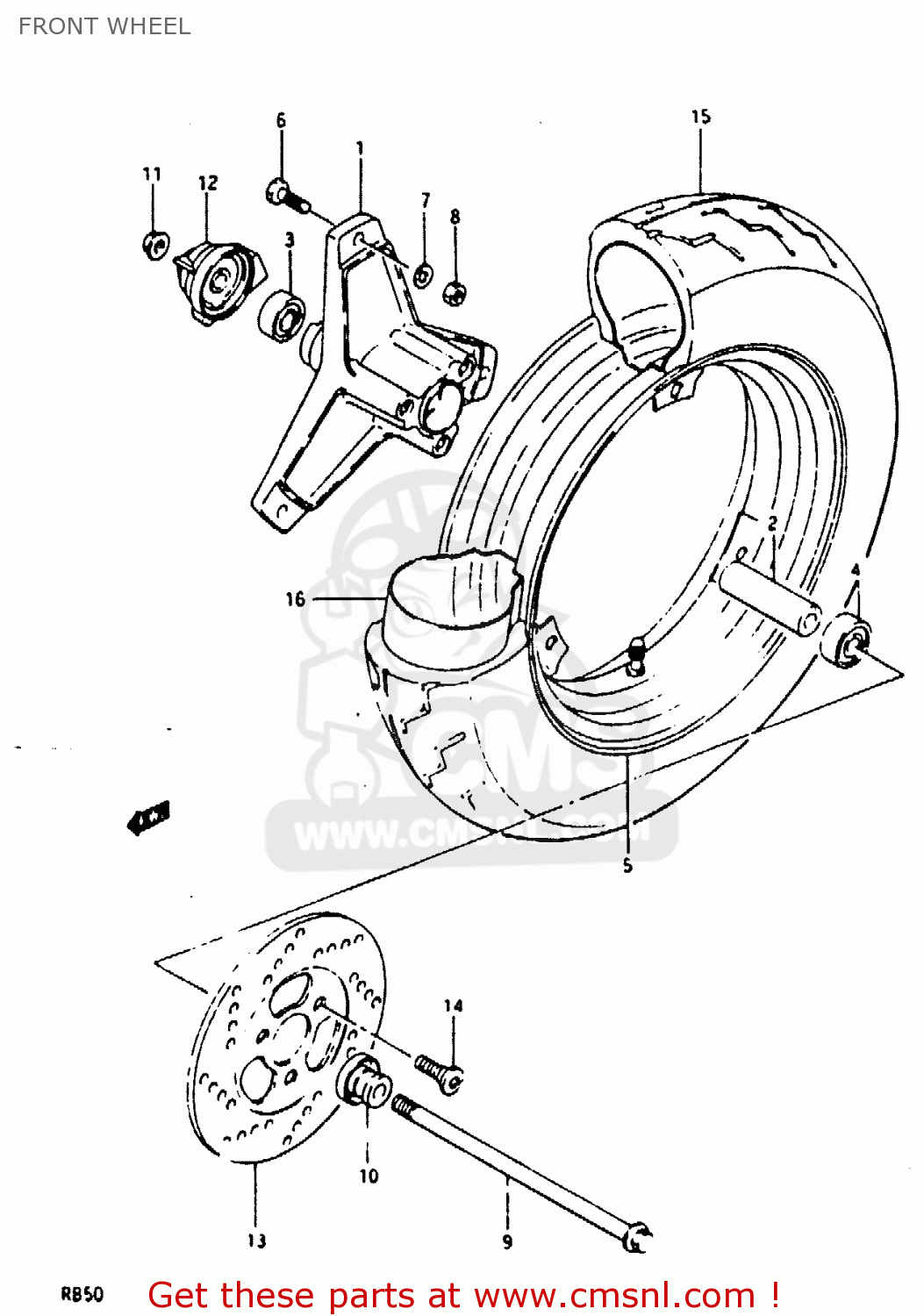 FRONT WHEEL RB50 1987 (H) (E01)