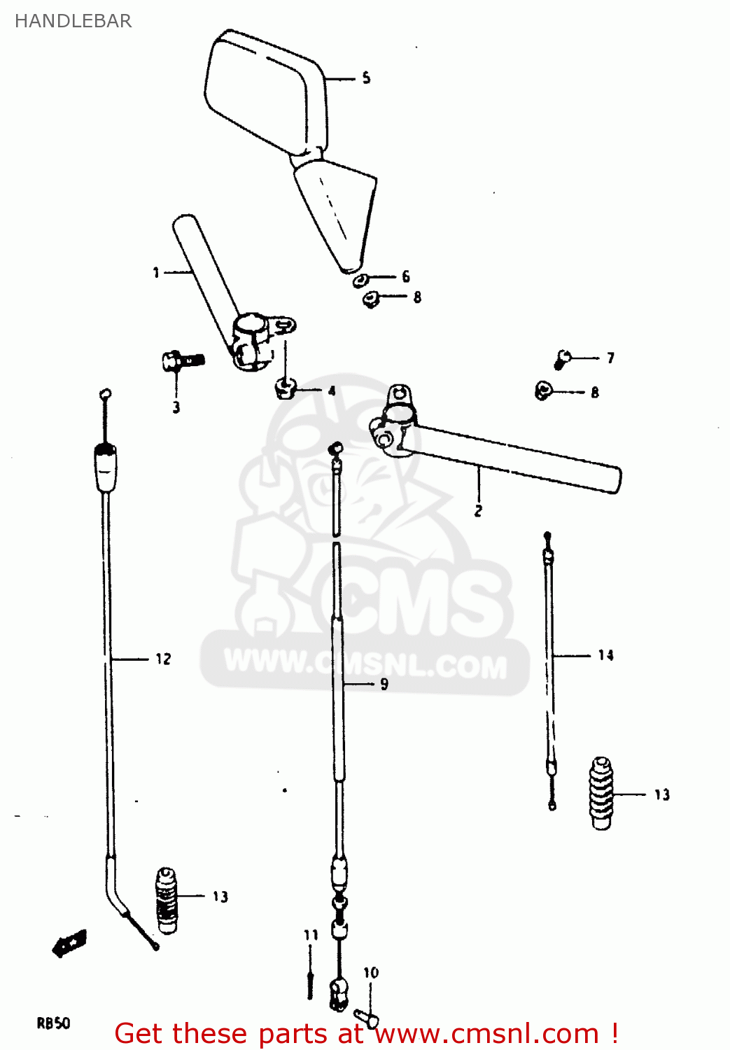 HANDLEBAR RB50 1987 (H) (E01)