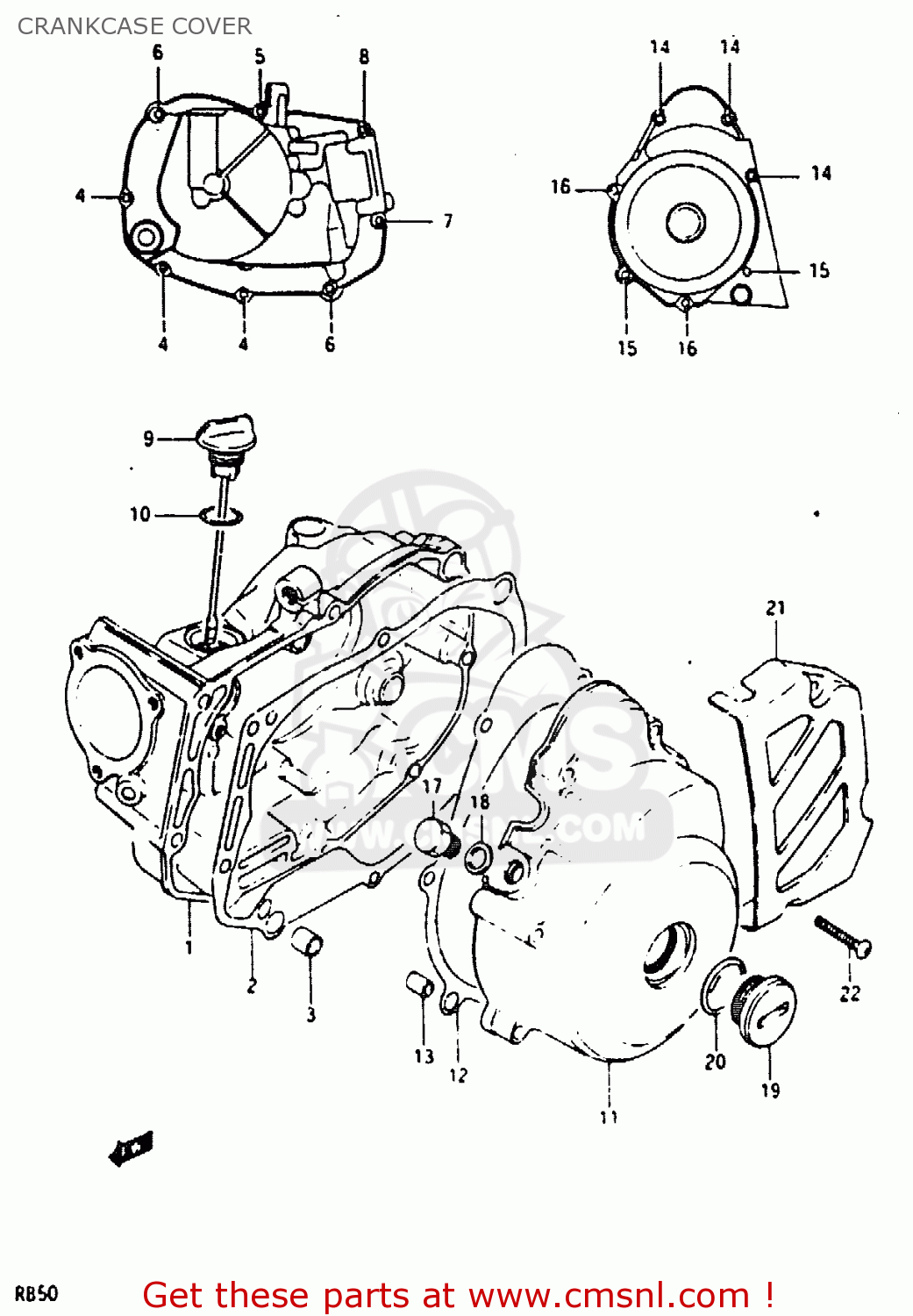 CRANKCASE COVER RB50 1987 (H) (E01)