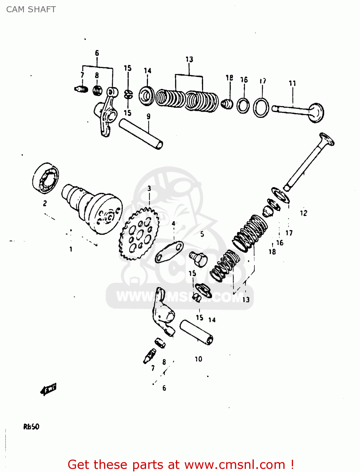 CAM SHAFT RB50 1987 (H) (E01)