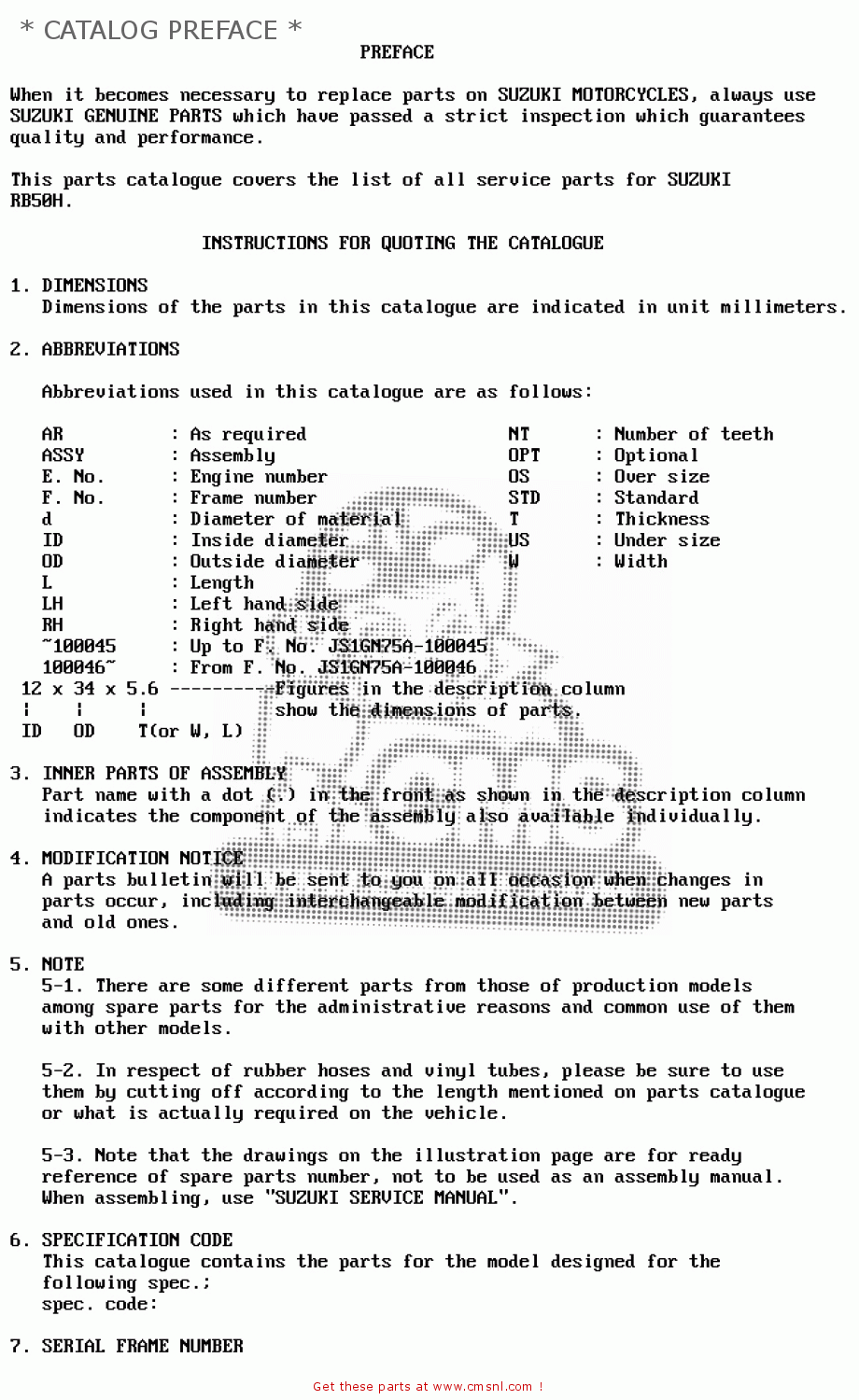 * CATALOG PREFACE * RB50 1987 (H) (E01)