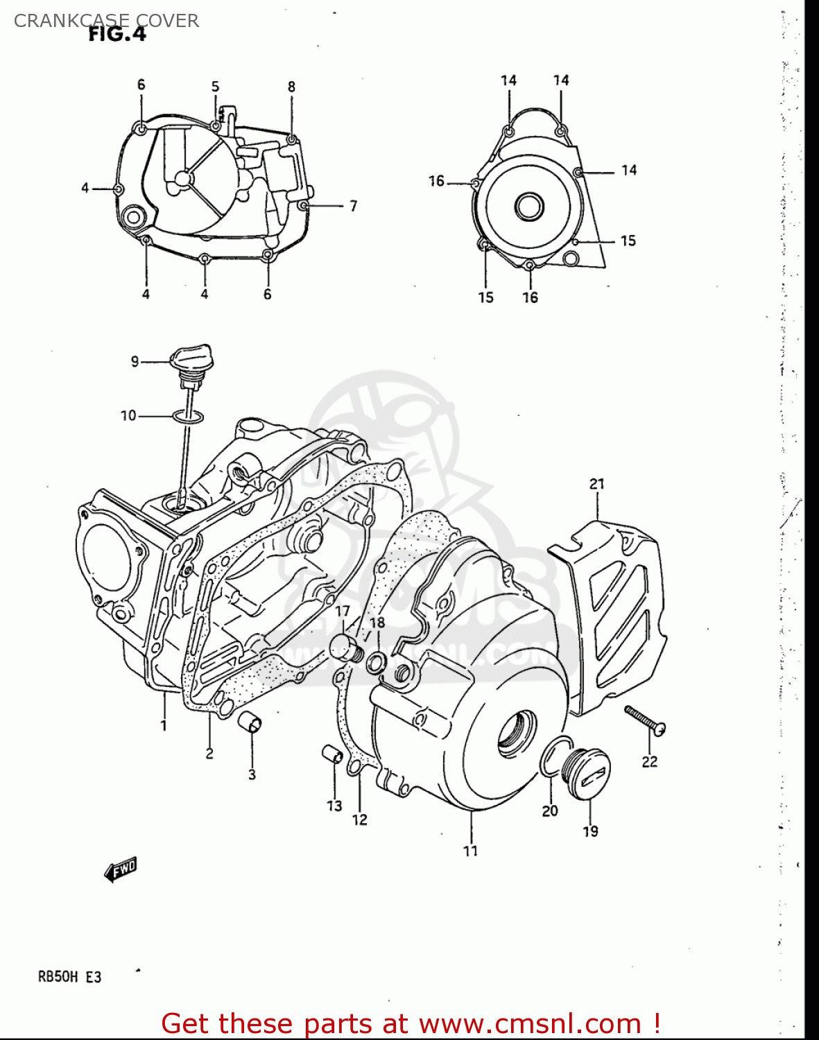 CRANKCASE COVER RB50 1987 (H) USA (E03)
