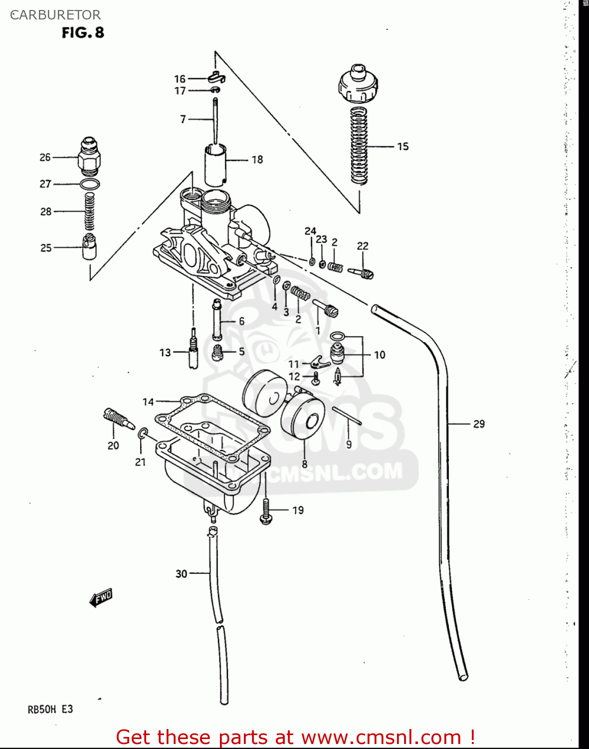 CARBURETOR RB50 1987 (H) USA (E03)