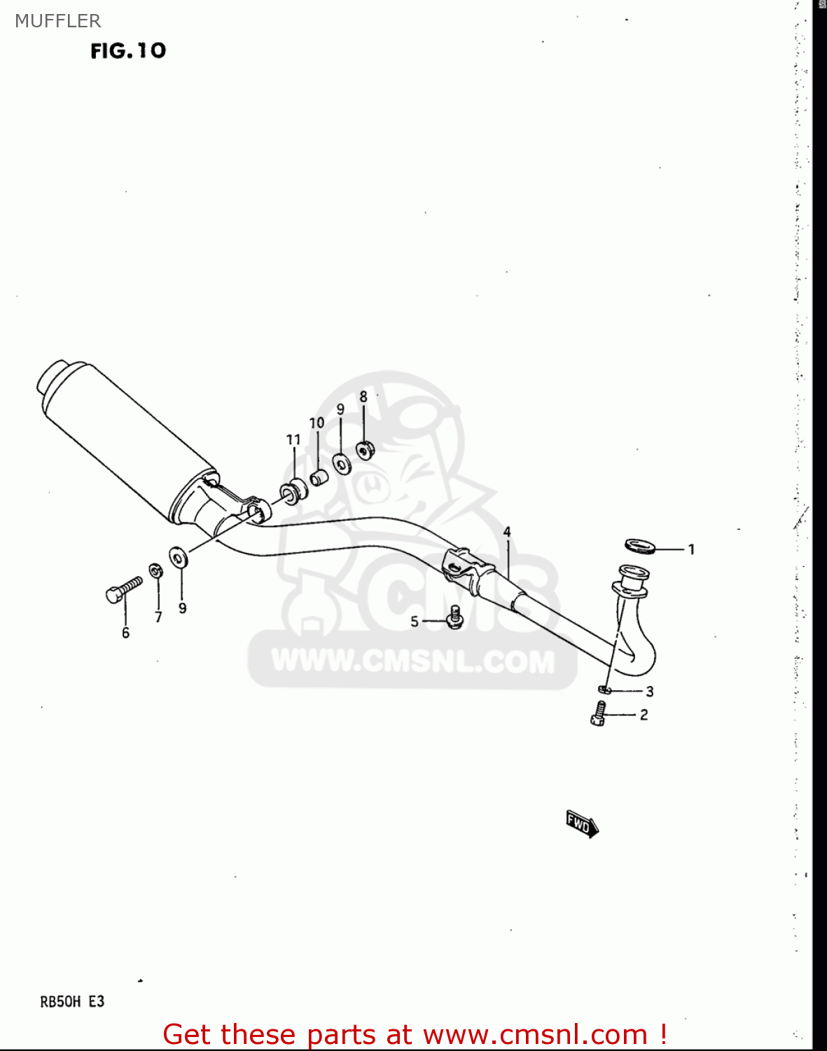 MUFFLER RB50 1987 (H) USA (E03)