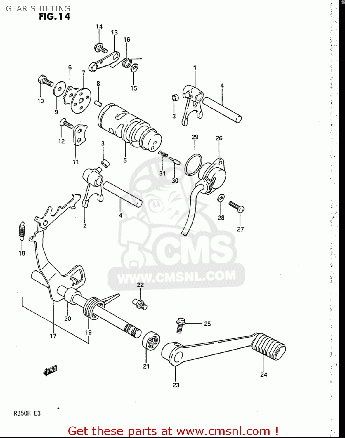 GEAR SHIFTING RB50 1987 (H) USA (E03)