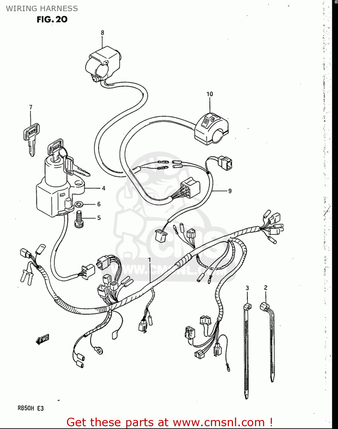 WIRING HARNESS RB50 1987 (H) USA (E03)