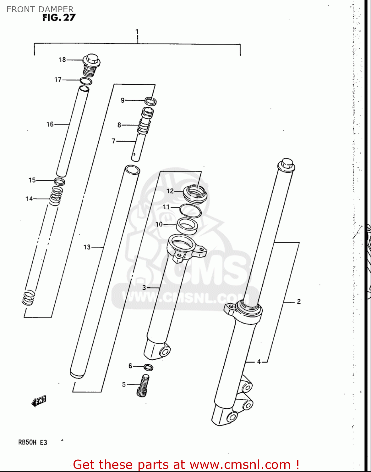 FRONT DAMPER RB50 1987 (H) USA (E03)