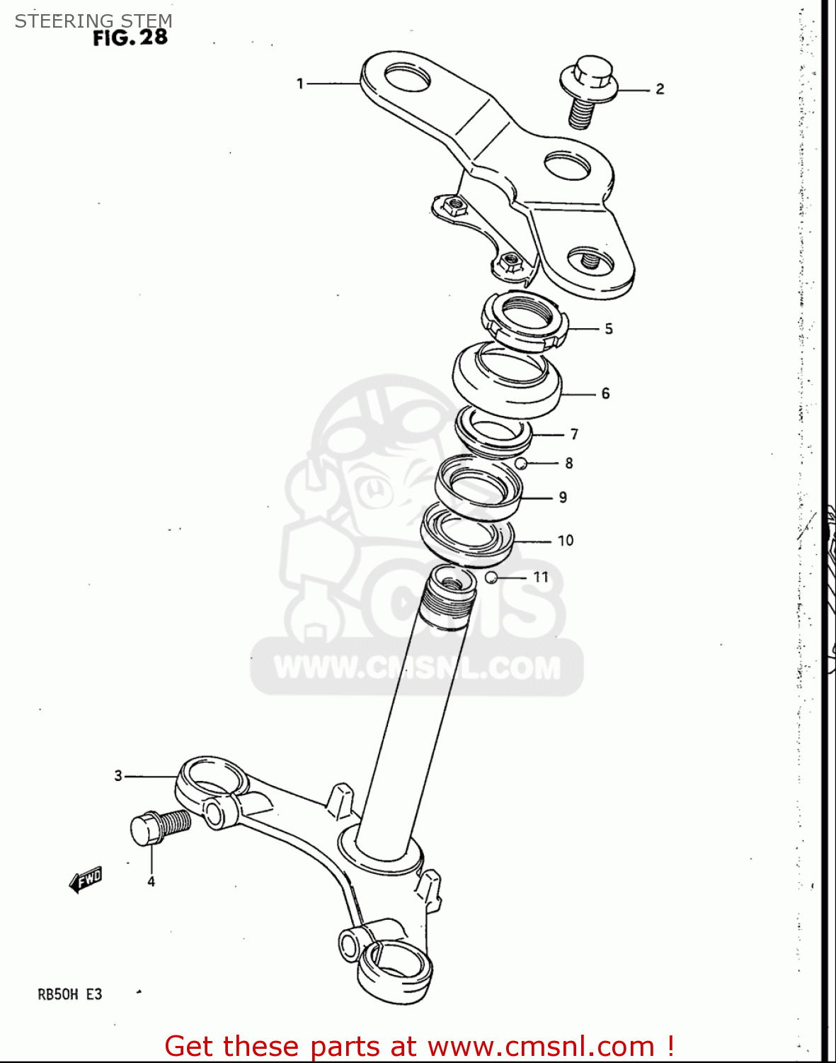 STEERING STEM RB50 1987 (H) USA (E03)