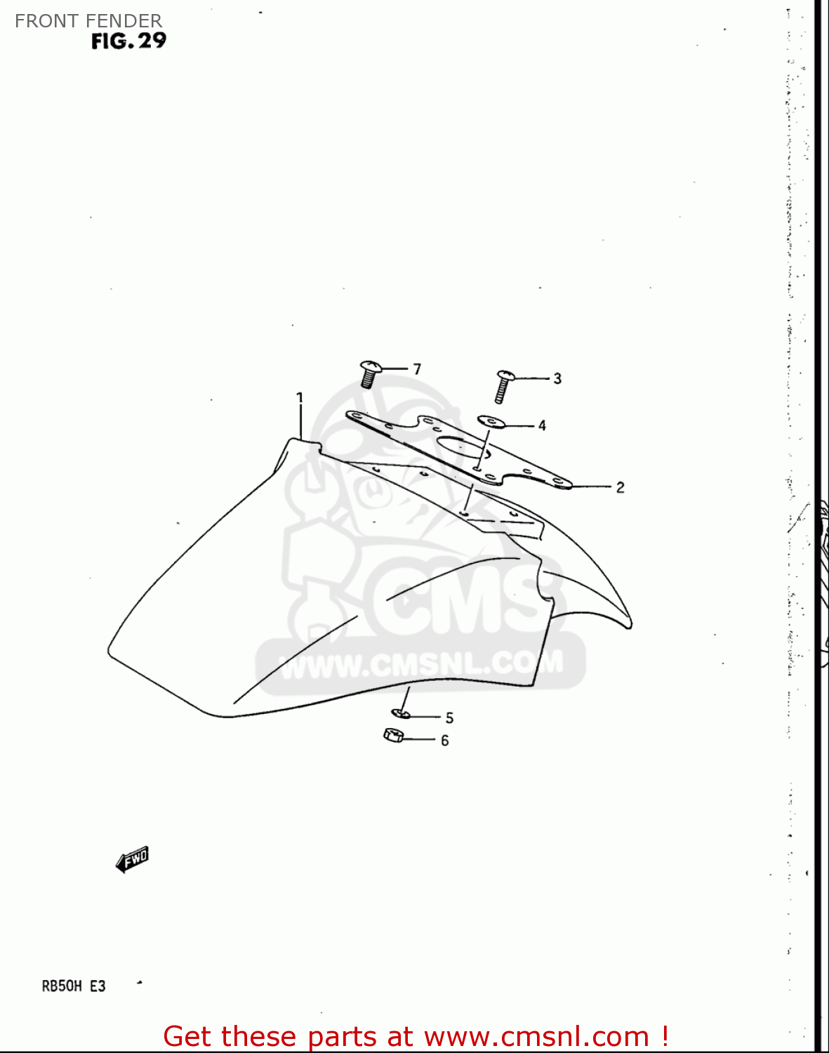 FRONT FENDER RB50 1987 (H) USA (E03)