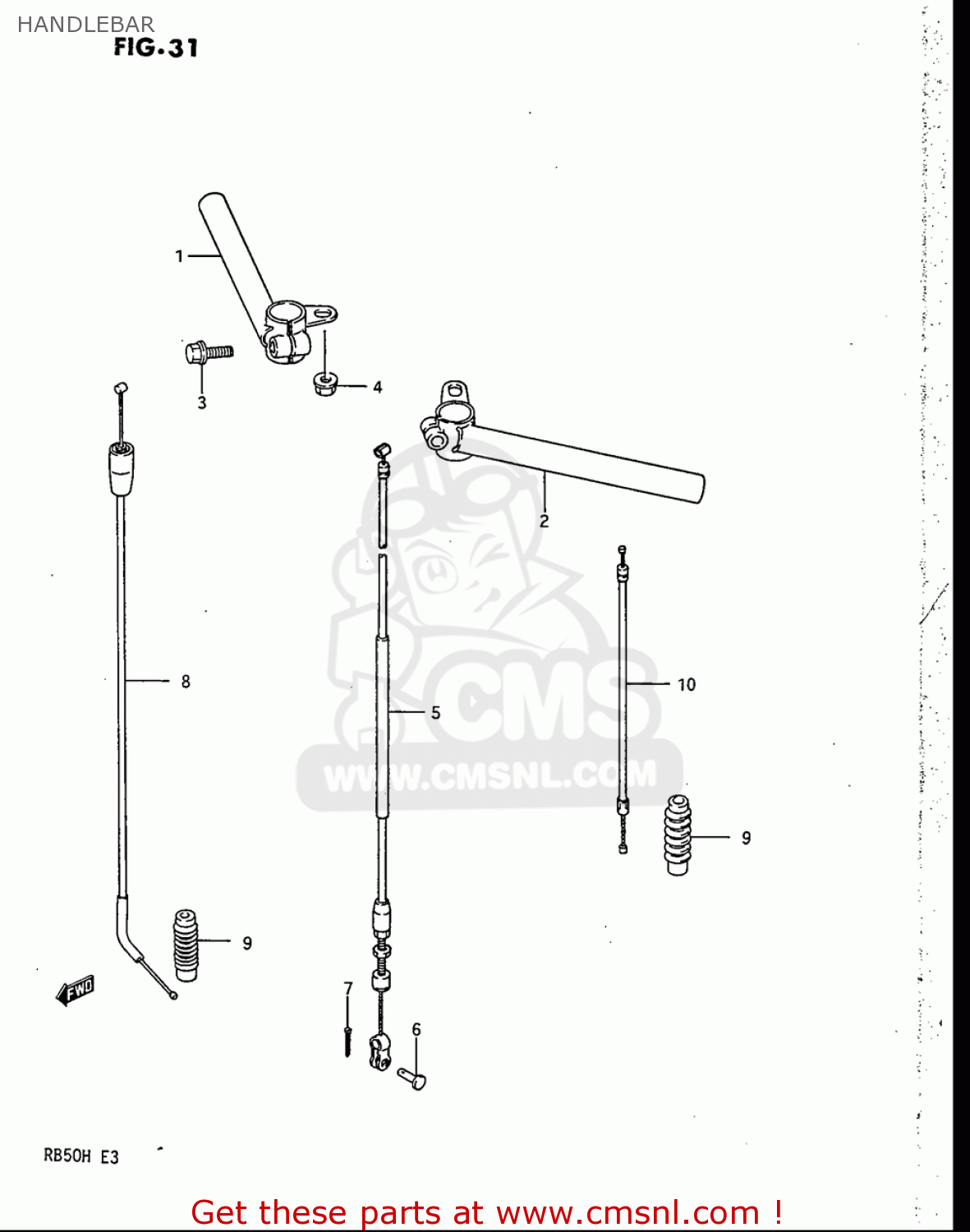 HANDLEBAR RB50 1987 (H) USA (E03)