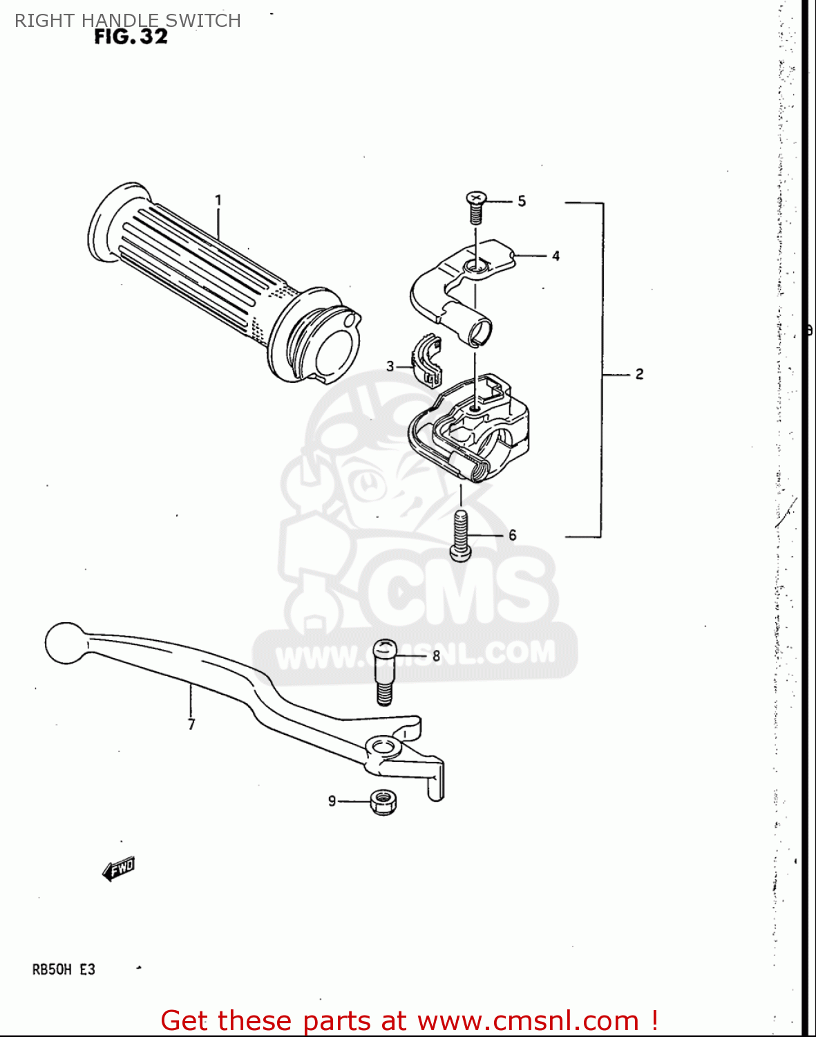 RIGHT HANDLE SWITCH RB50 1987 (H) USA (E03)
