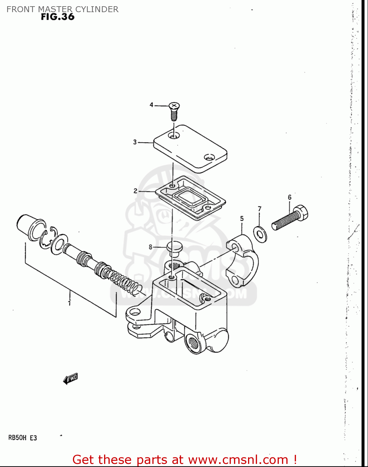 FRONT MASTER CYLINDER RB50 1987 (H) USA (E03)