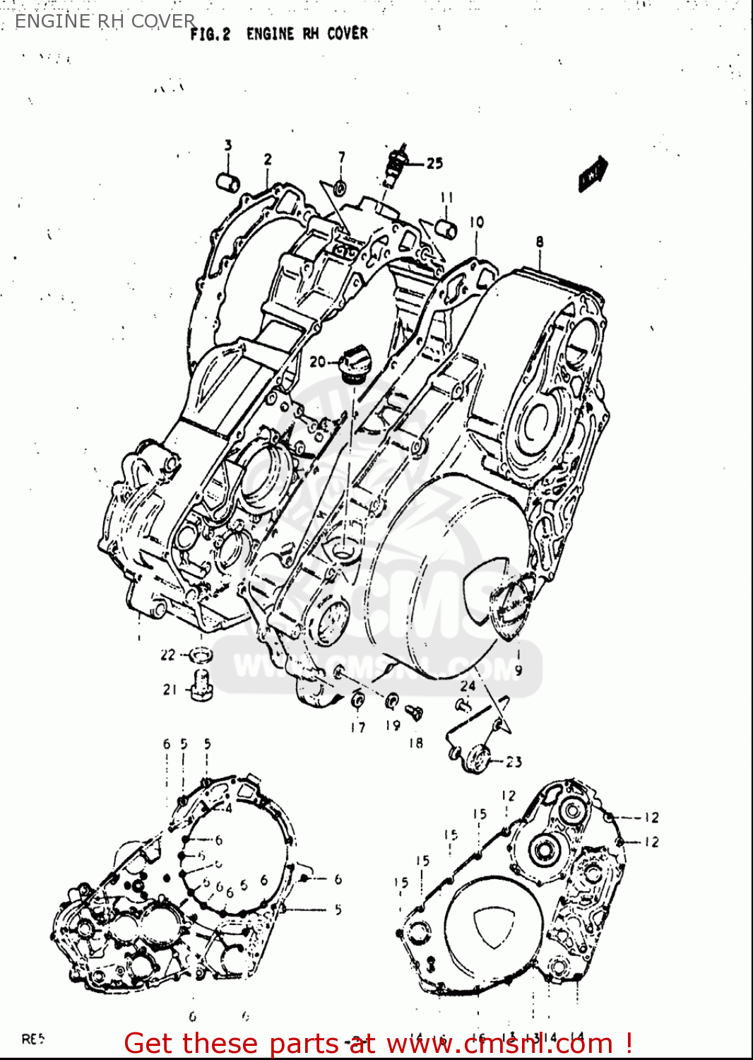 ENGINE RH COVER RE5 RE5M RE5A 1975 1976 (M) (A) USA (E03) / 497CC ROTARY