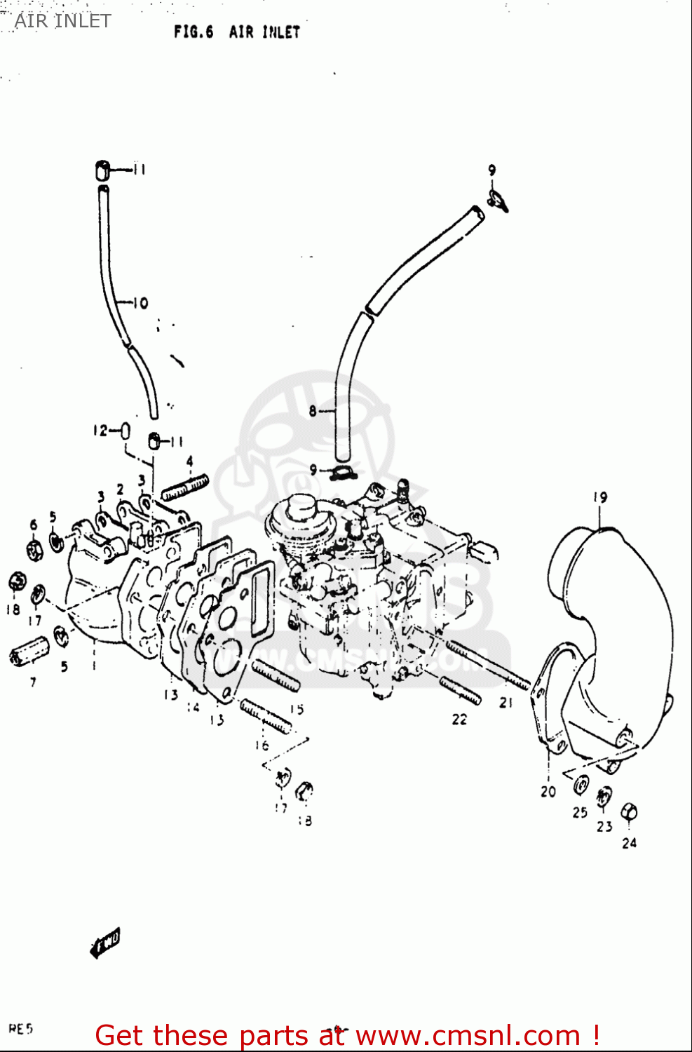 AIR INLET RE5 RE5M RE5A 1975 1976 (M) (A) USA (E03) / 497CC ROTARY