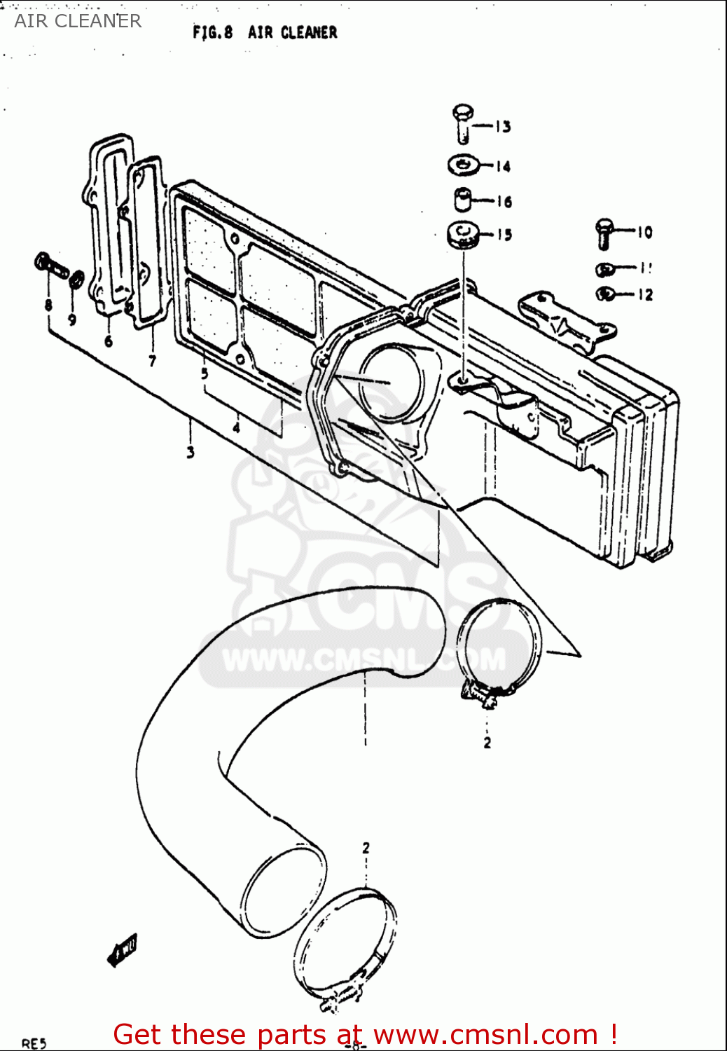 AIR CLEANER RE5 RE5M RE5A 1975 1976 (M) (A) USA (E03) / 497CC ROTARY