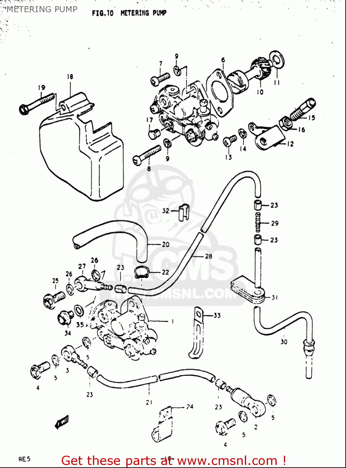 METERING PUMP RE5 RE5M RE5A 1975 1976 (M) (A) USA (E03) / 497CC ROTARY