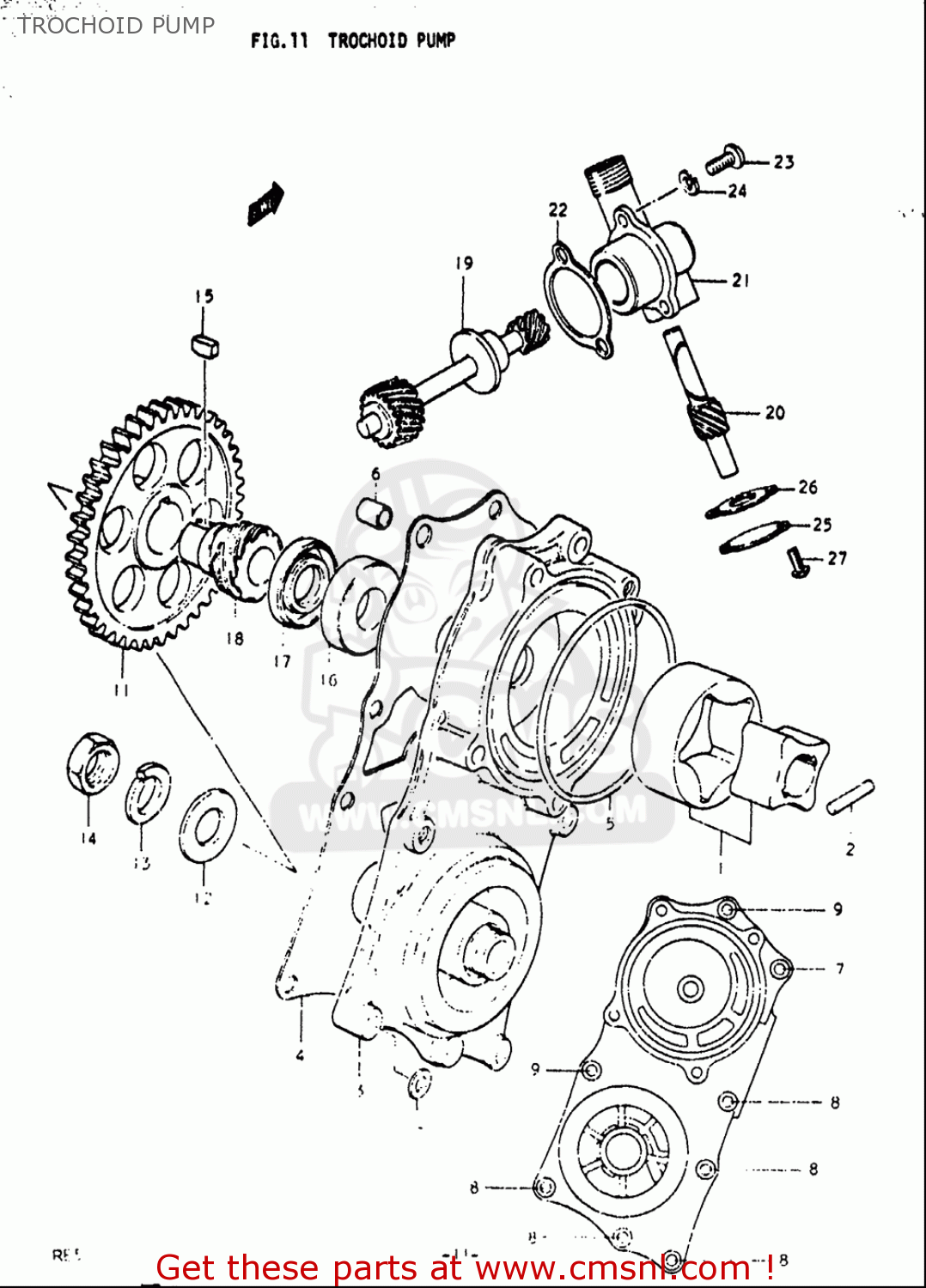 TROCHOID PUMP RE5 RE5M RE5A 1975 1976 (M) (A) USA (E03) / 497CC ROTARY